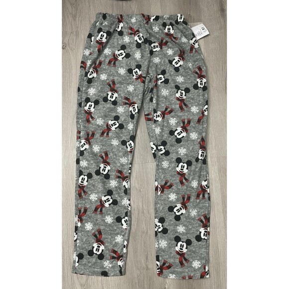 Disney Mickey Mouse Face Men’s Fleece Pajama Pants  Gray Size Medium Tall New - Picture 1 of 7
